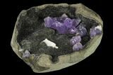 Amethyst Crystals on Sparkling Quartz Chalcedony - India #168763-1